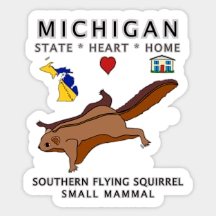 Michigan - Southern Flying Squirrel - State, Heart, Home - state symbols Sticker